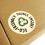 Eco-Friendly Things Inside' Printed Labels (15 per A4 sheet) by eco-craft - made in the UK