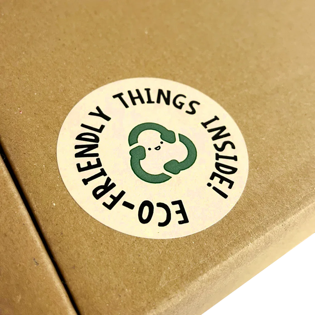 Eco-Friendly Things Inside' Printed Labels (15 per A4 sheet) by eco-craft - made in the UK