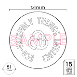 Eco-Friendly Things Inside' Printed Labels (15 per A4 sheet) by eco-craft - made in the UK