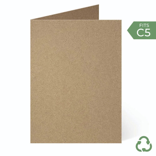 A5 / C5 (148x210mm) Card Blanks - Hairy Manilla (Kraft Brown) by eco-craft - made in the UK