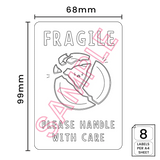 FRAGILE' Printed Labels (8 per A4 sheet) by eco-craft - made in the UK