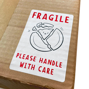 FRAGILE' Printed Labels (8 per A4 sheet) by eco-craft - made in the UK