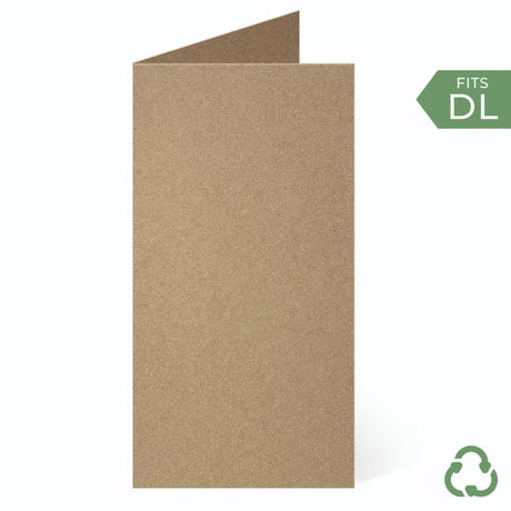 99x210mm Card Blanks - Hairy Manilla (Kraft Brown) by eco-craft - made in the UK