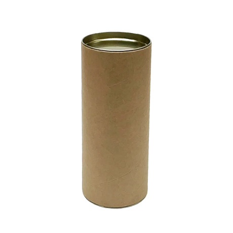 180mm x 76mm Packaging Tube - Gold Ends Caps by eco-craft - made in the UK