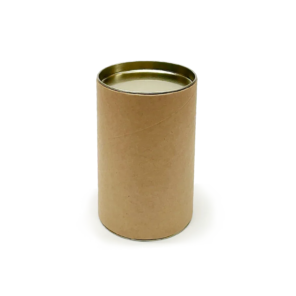 120mm x 76mm Packaging Tube - Gold Ends Caps by eco-craft - made in the UK