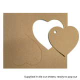 Heart Shaped Gift Tags 20Pk - Hairy Manilla by eco-craft - made in the UK