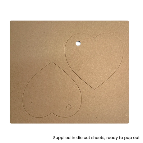 Heart Shaped Gift Tags 20Pk - Hairy Manilla by eco-craft - made in the UK