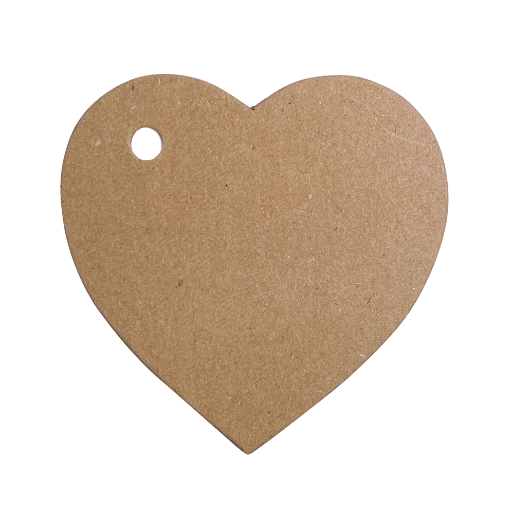Heart Shaped Gift Tags 20Pk - Hairy Manilla by eco-craft - made in the UK