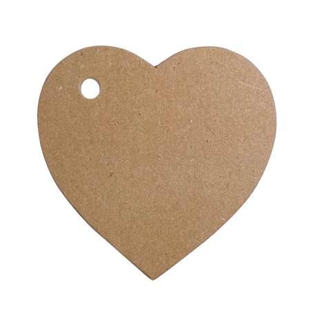 Heart Shaped Gift Tags 20Pk - Hairy Manilla by eco-craft - made in the UK