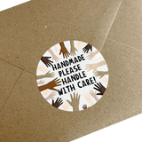 Handmade, Please Handle With Care' Printed Labels (15 per A4 sheet) by eco-craft - made in the UK