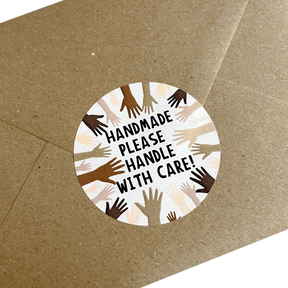 Handmade, Please Handle With Care' Printed Labels (15 per A4 sheet) by eco-craft - made in the UK