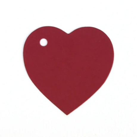 Heart Shaped Gift Tags 20Pk - Claret by eco-craft - made in the UK