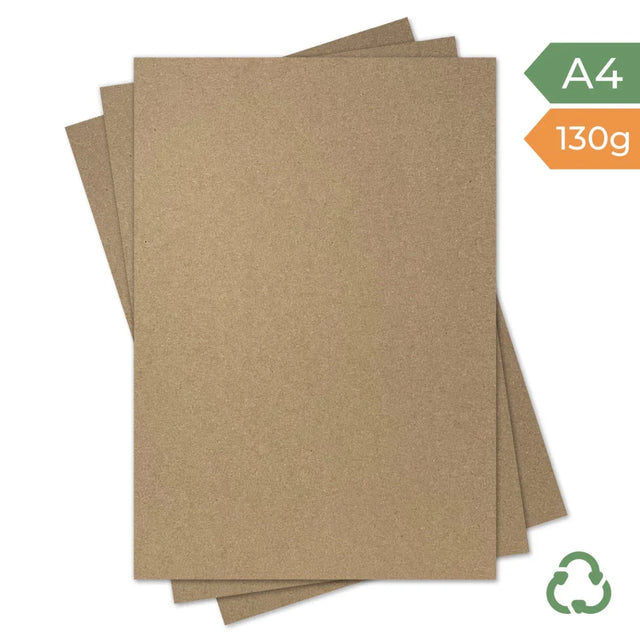 A4 Heavyweight Paper - Hairy Manilla (Kraft Brown) - 130g by eco-craft - made in the UK