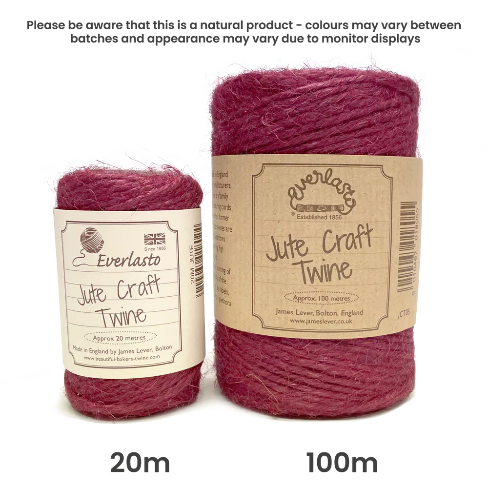 Jute Twine - Raspberry by eco-craft - made in the UK
