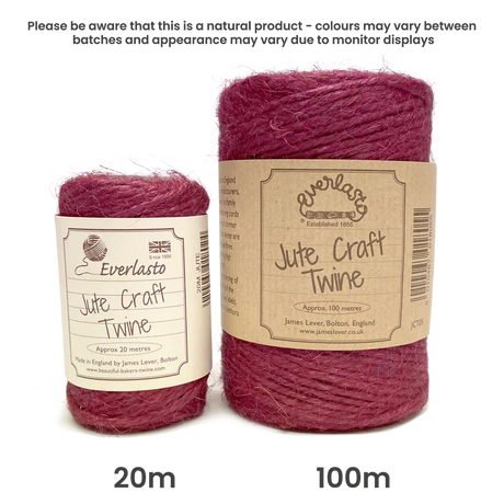 Jute Twine - Raspberry by eco-craft - made in the UK