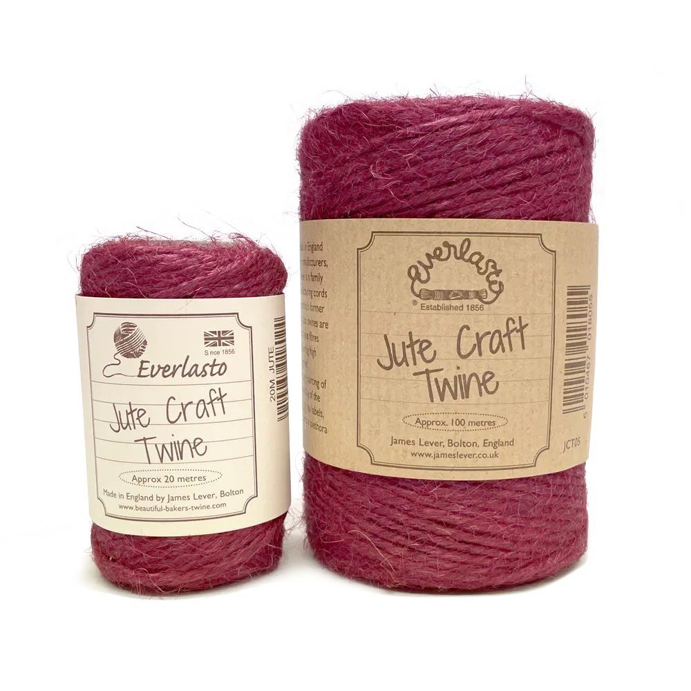 Jute Twine - Raspberry by eco-craft - made in the UK