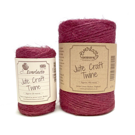 Jute Twine - Raspberry by eco-craft - made in the UK