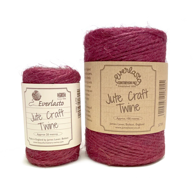 Jute Twine - Raspberry by eco-craft - made in the UK