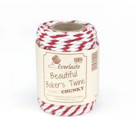 10m Chunky Bakers Twine - Red / White by eco-craft - made in the UK