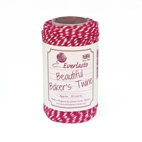 20m Bakers Twine - Red / White by eco-craft - made in the UK