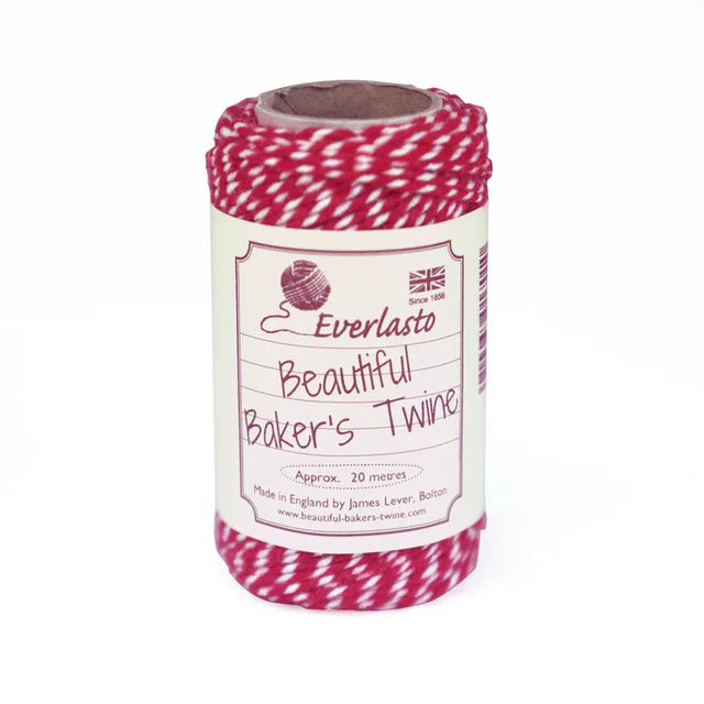 20m Bakers Twine - Red / White by eco-craft - made in the UK