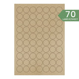 25mm Circle Ribbed Kraft Labels - Brown - 70 Per A4 Sheet by eco-craft - made in the UK