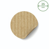 25mm Circle Ribbed Kraft Labels - Brown - 70 Per A4 Sheet by eco-craft - made in the UK