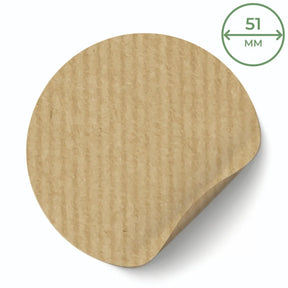 51mm Circle Ribbed Kraft Labels - Brown - 15 Per A4 Sheet by eco-craft - made in the UK