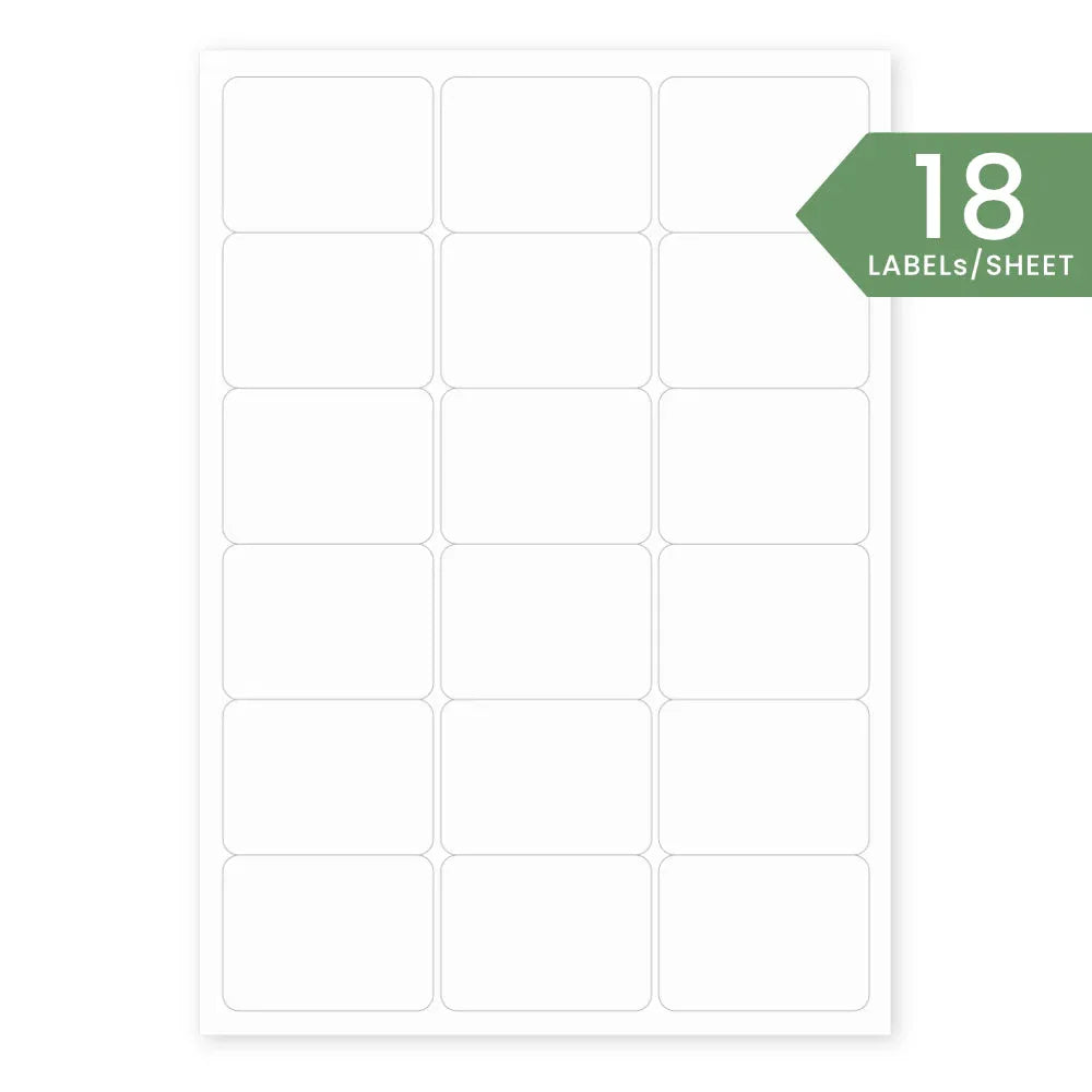 L18 Plain Recycled Labels (64x47mm)-White by eco-craft - made in the UK