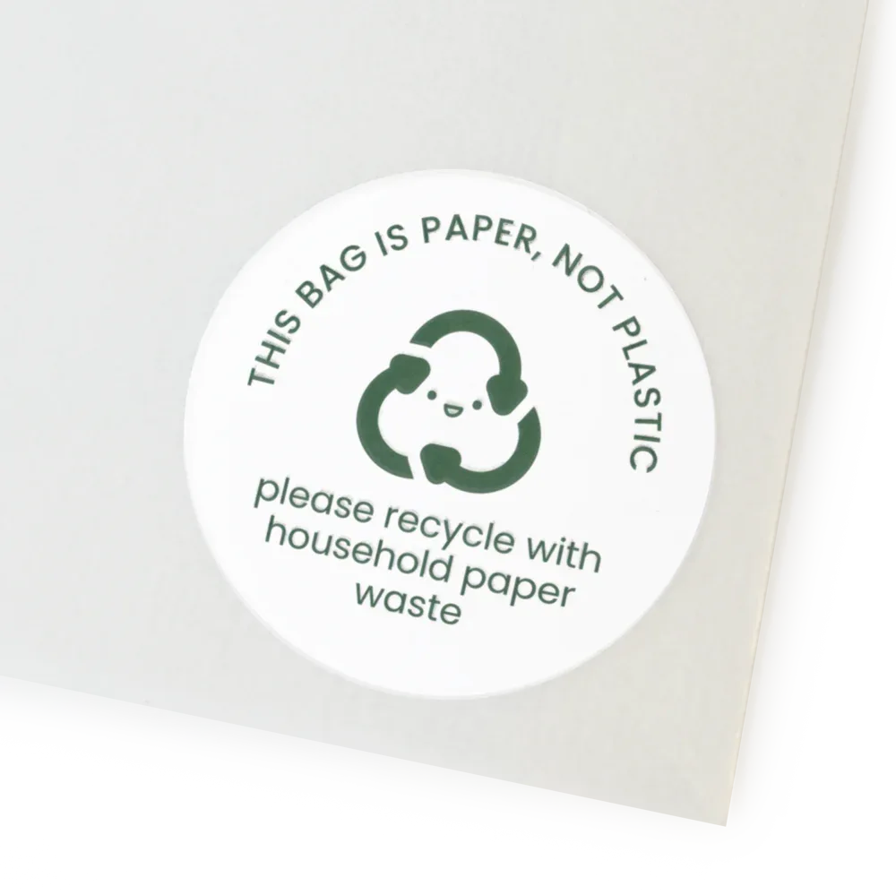 This Bag is Paper' Printed Labels for Glassine Bag (70 per A4 sheet) by eco-craft - made in the UK