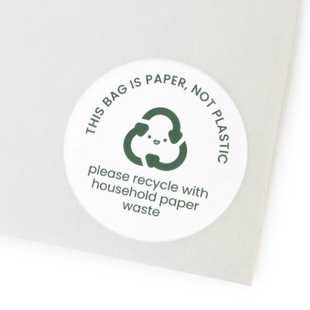 This Bag is Paper' Printed Labels for Glassine Bag (70 per A4 sheet) by eco-craft - made in the UK