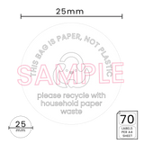 This Bag is Paper' Printed Labels for Glassine Bag (70 per A4 sheet) by eco-craft - made in the UK