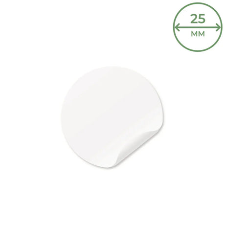 L25C Plain Recycled Labels (25mm Diameter)-White by eco-craft - made in the UK