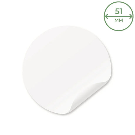 L51C Plain Recycled Labels (51mm Diameter)-White by eco-craft - made in the UK