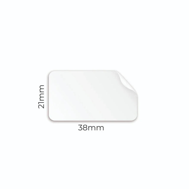 L65 Plain Recycled Labels (21x38mm)-White by eco-craft - made in the UK
