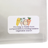 This Bag is Made from Compostable & Biodegradable Vegetable Starch' Printed Labels (65 per sheet) by eco-craft - made in the UK
