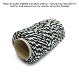 20m Bakers Twine - Black / White by eco-craft - made in the UK