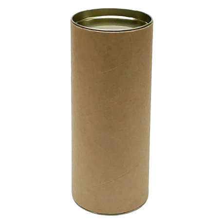 180mm x 76mm Packaging Tube - Gold Ends Caps by eco-craft - made in the UK