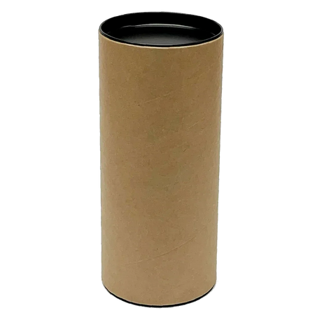 180mm x 76mm Packaging Tube - Black Ends Caps by eco-craft - made in the UK