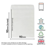 92x92mm Peel & Seal Glassine Bag by eco-craft - made in the UK