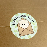 Plastic Free Post' Printed Labels (15 per A4 sheet) by eco-craft - made in the UK