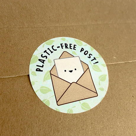 Plastic Free Post' Printed Labels (15 per A4 sheet) by eco-craft - made in the UK