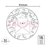Plastic Free Post' Printed Labels (15 per A4 sheet) by eco-craft - made in the UK