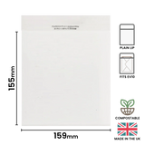 155x159mm Plain Lip Compostable Bag by eco-craft - made in the UK