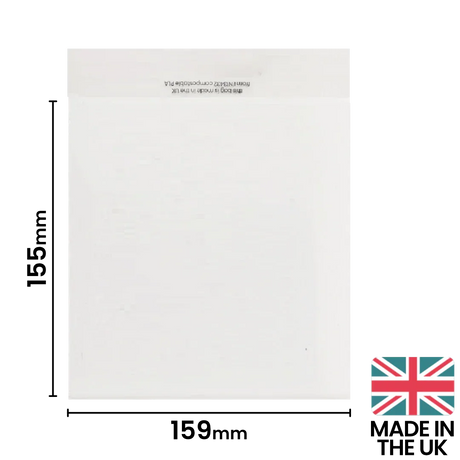 155x159mm Plain Lip Compostable Bag by eco-craft - made in the UK