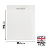 155x159mm Plain Lip Compostable Bag by eco-craft - made in the UK