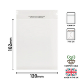Plain Lip 120x162mm (C6) Compostable Bag by eco-craft - made in the UK