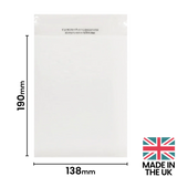 138x190mm Plain Lip Compostable Bag by eco-craft - made in the UK