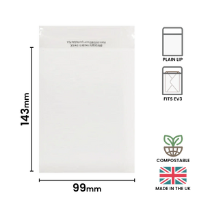 99x143mm Plain Lip Compostable Bag by eco-craft - made in the UK