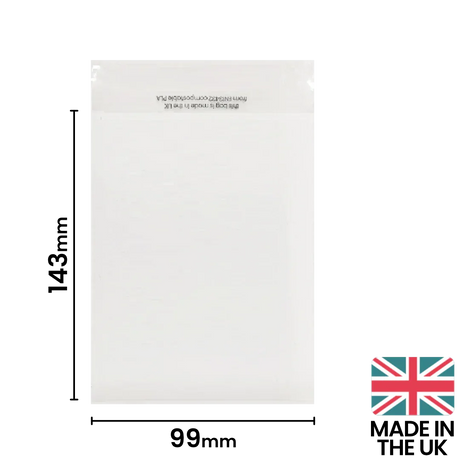 99x143mm Plain Lip Compostable Bag by eco-craft - made in the UK